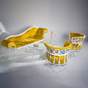 Mustard chair trio