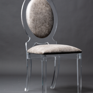 Charcoal oval back chair