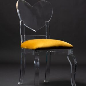 Heart Back Mustard Fabric Chair
