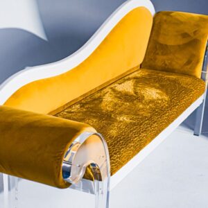Mustard Acrylic Velvet Couch