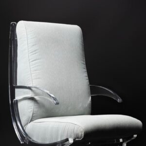 Beige acrylic arm chair