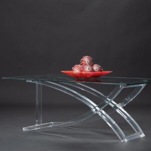 Cross leg clear table